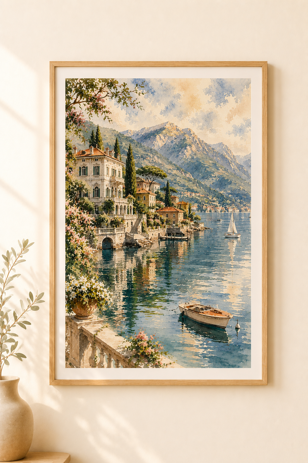 Lake Como watercolour print — original wall art by Sundays In Tuscany