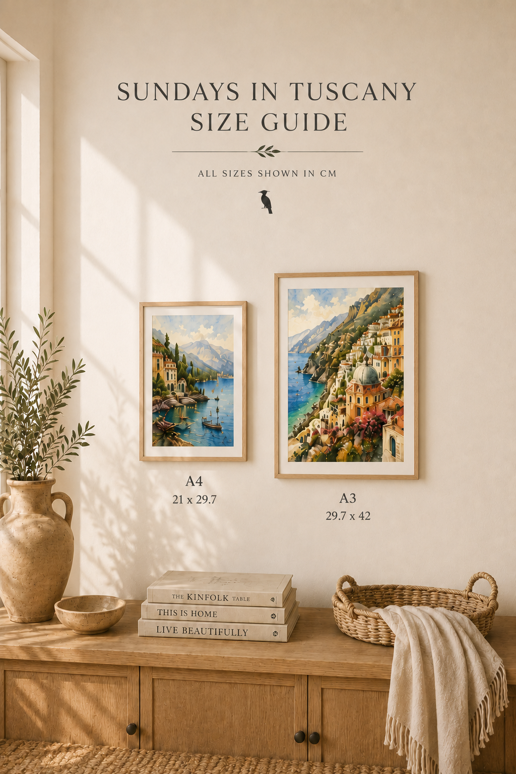 A4 and A3 watercolour print size guide — Sundays In Tuscany