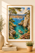 Côte d'Azur watercolour print — original wall art by Sundays In Tuscany