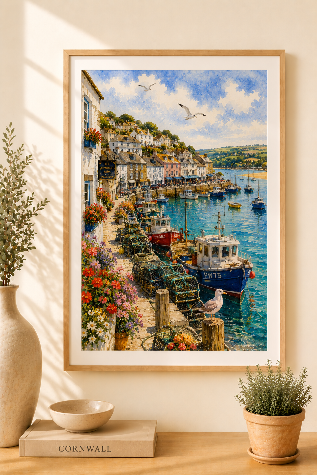 Padstow watercolour print — original wall art by Sundays In Tuscany