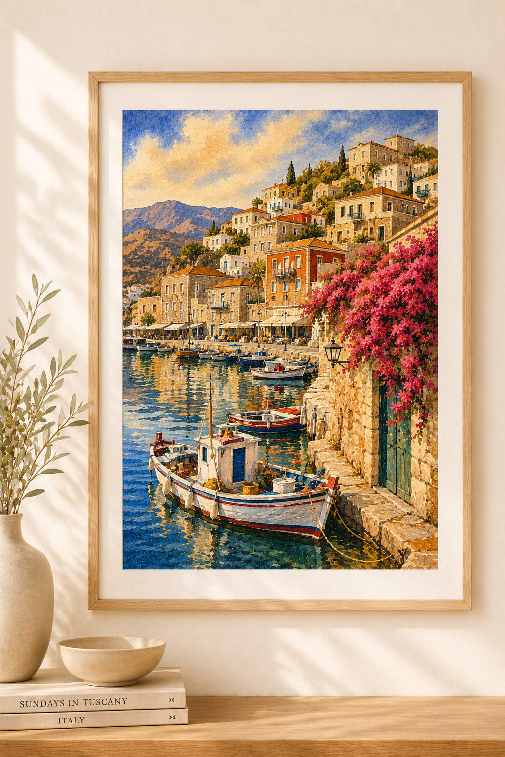 Hydra watercolour print — original wall art by Sundays In Tuscany