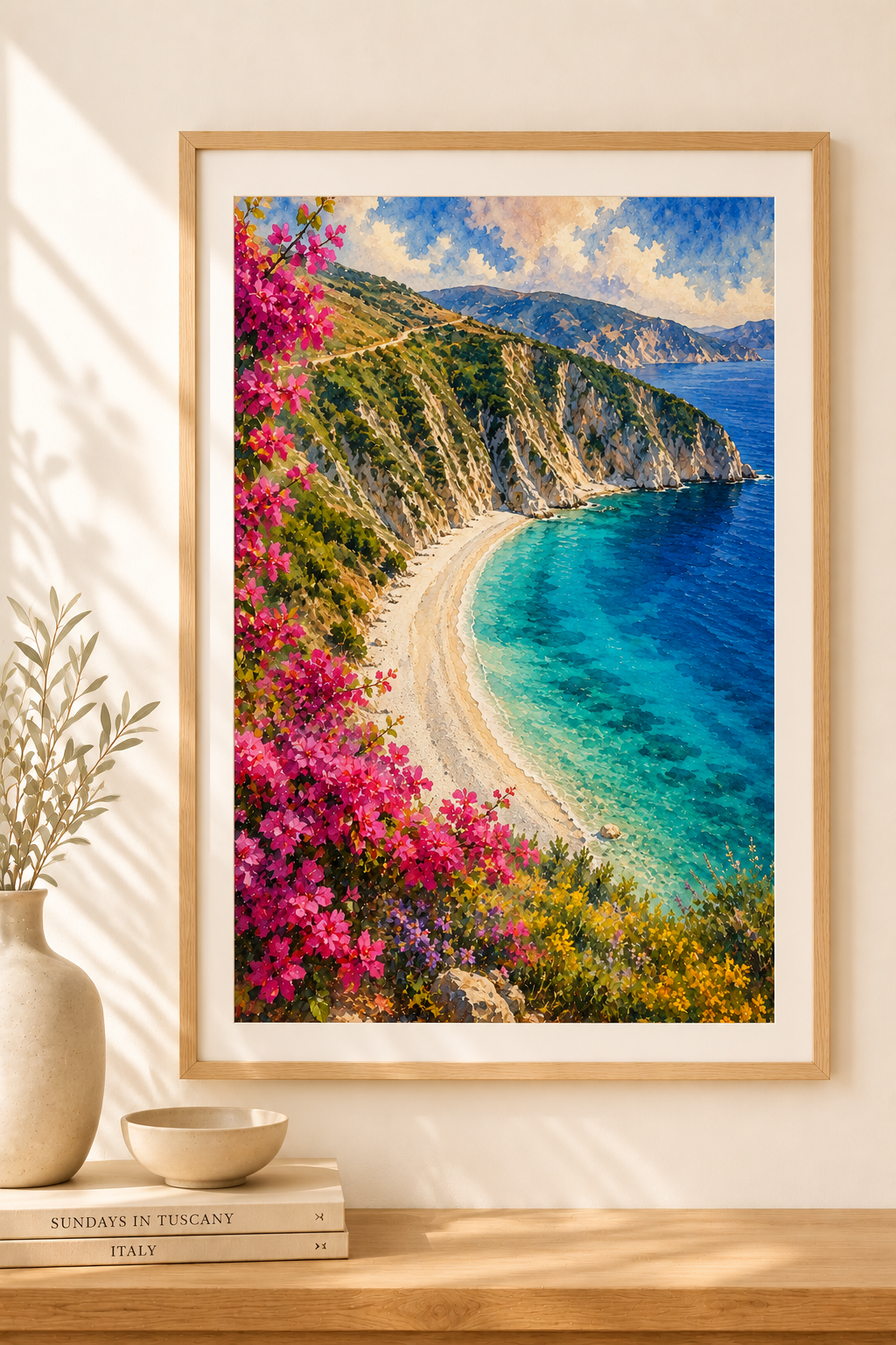 Kefalonia watercolour print — original wall art by Sundays In Tuscany