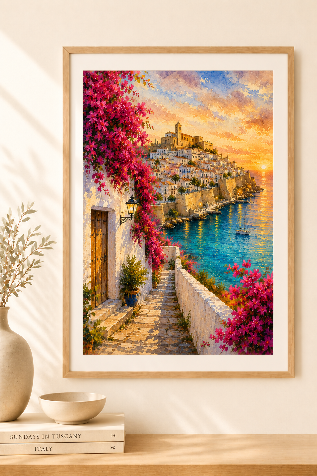Ibiza watercolour print — original wall art by Sundays In Tuscany