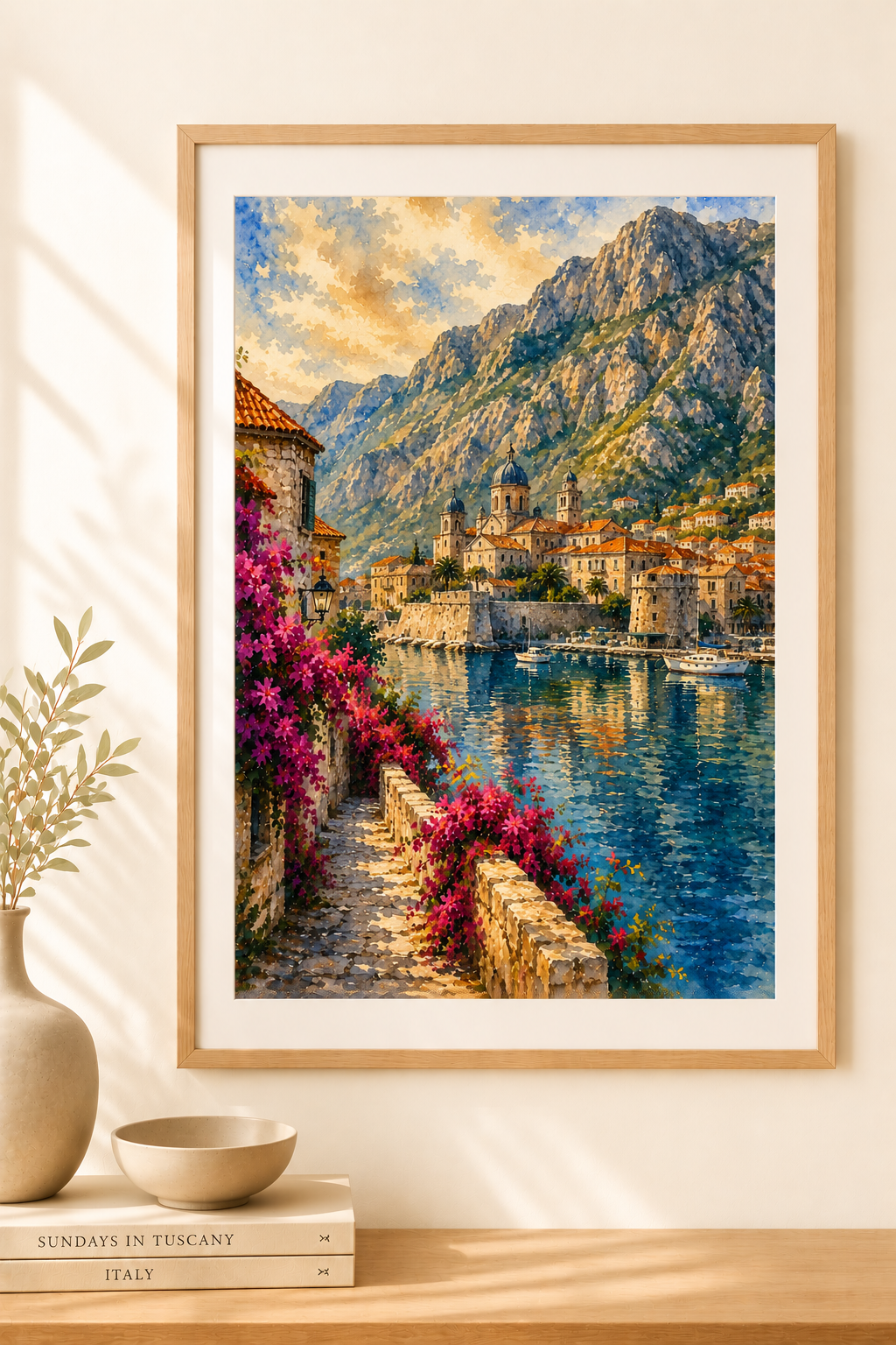 Kotor watercolour print — original wall art by Sundays In Tuscany