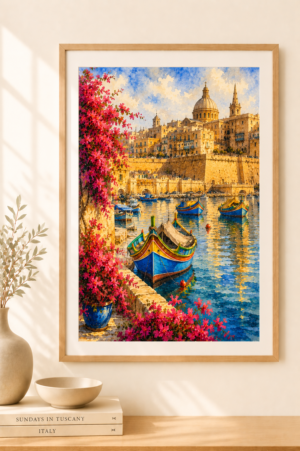 Valetta watercolour print — original wall art by Sundays In Tuscany
