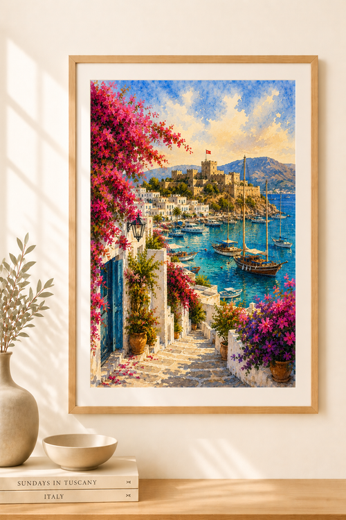 Bodrum watercolour print — original wall art by Sundays In Tuscany