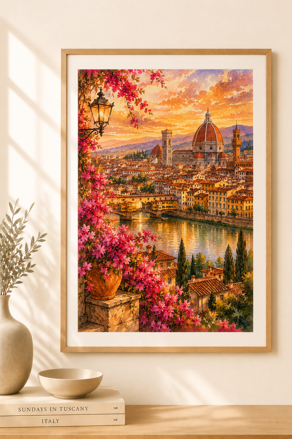 Florence watercolour print — original wall art by Sundays In Tuscany