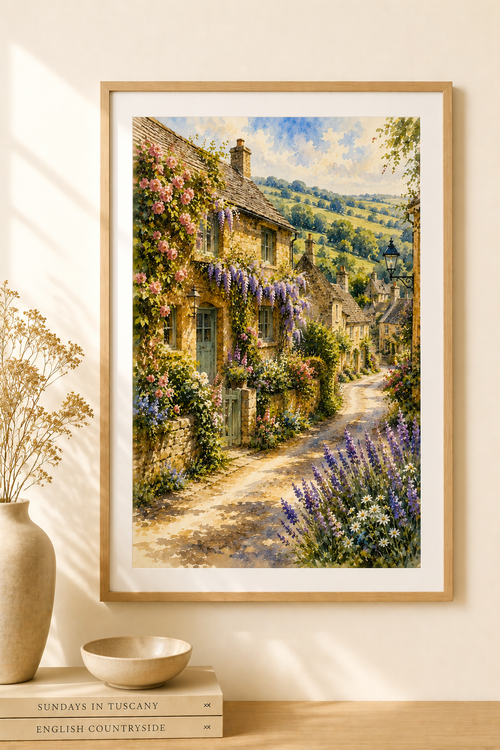 Cotswolds watercolour print — original wall art by Sundays In Tuscany