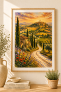 Val d'Orcia watercolour print — original wall art by Sundays In Tuscany
