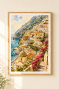 Positano watercolour print — original wall art by Sundays In Tuscany