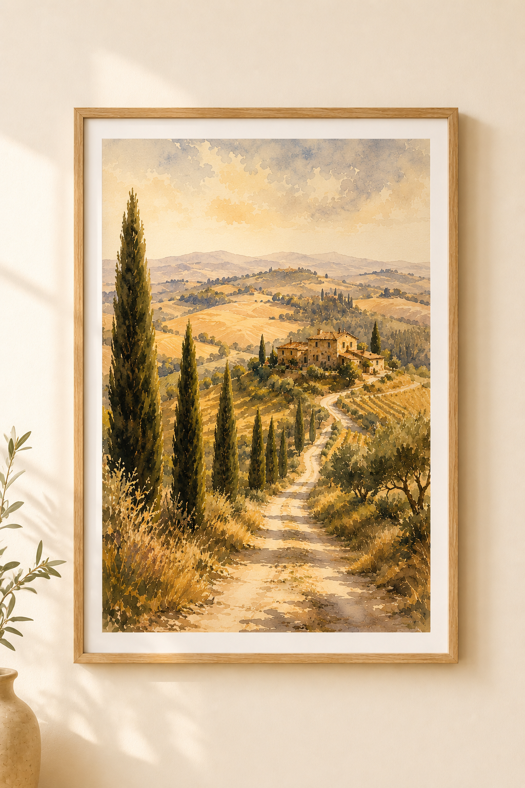 Tuscany watercolour print — original wall art by Sundays In Tuscany