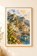 Amalfi watercolour print — original wall art by Sundays In Tuscany