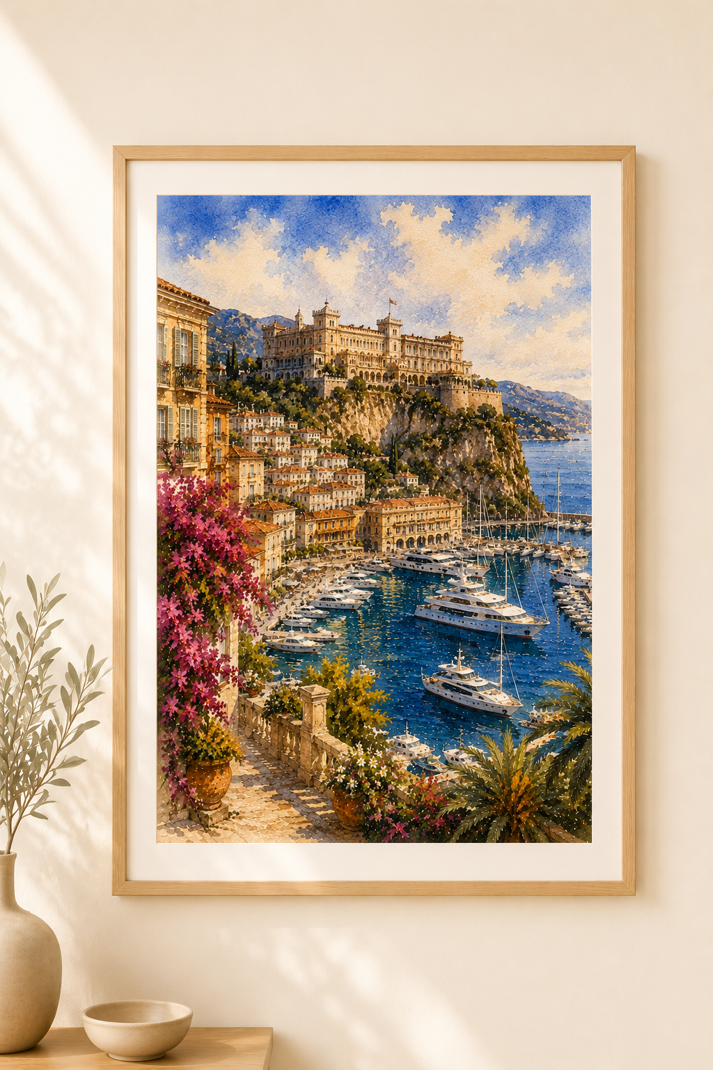 Monaco watercolour print — original wall art by Sundays In Tuscany