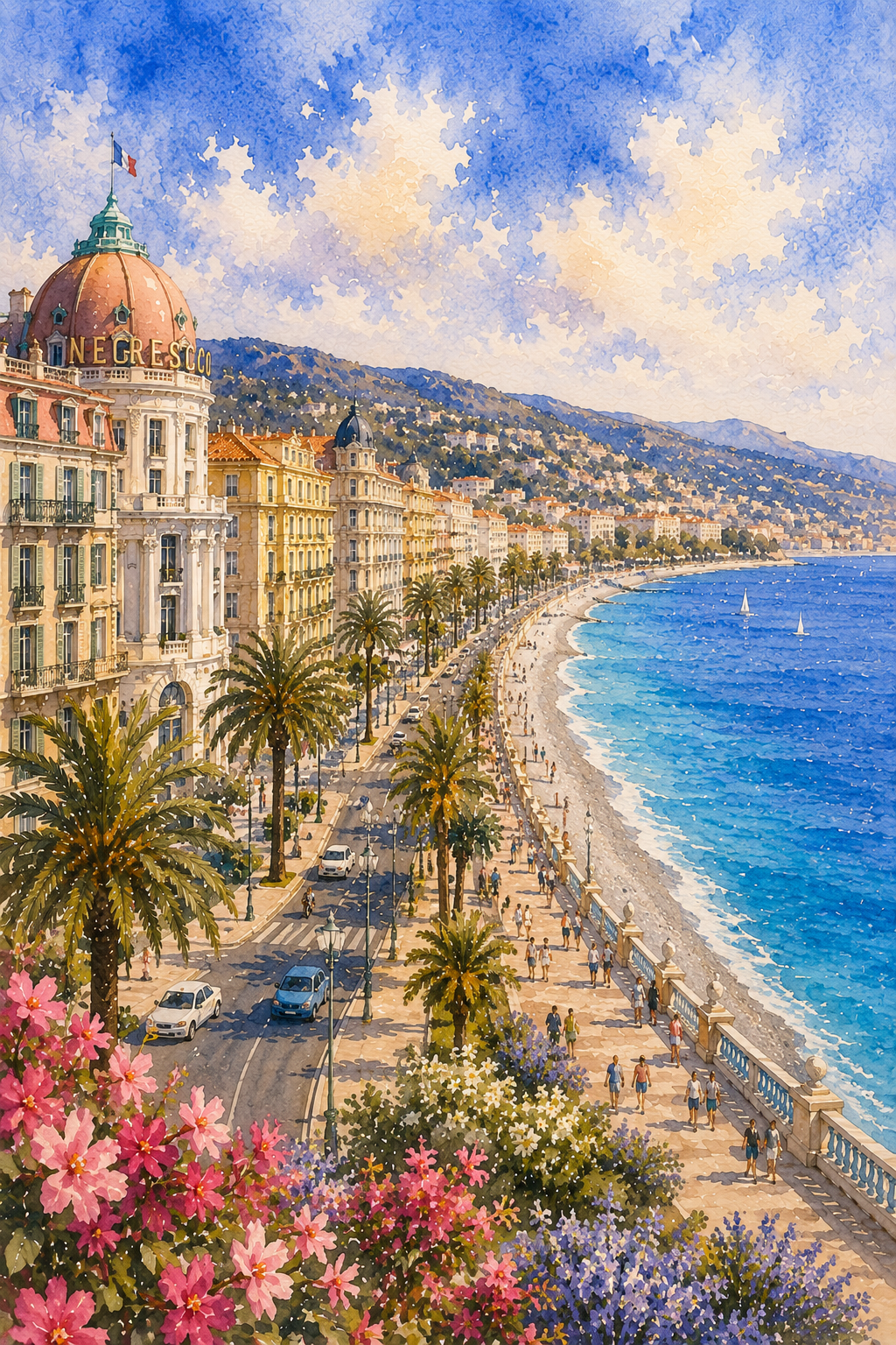 Nice art print — watercolour destination wall art detail